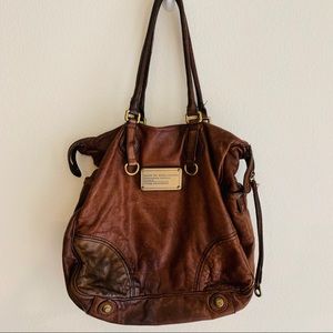Marc by Marc Jacobs Brown Leather Zip Top Tote
